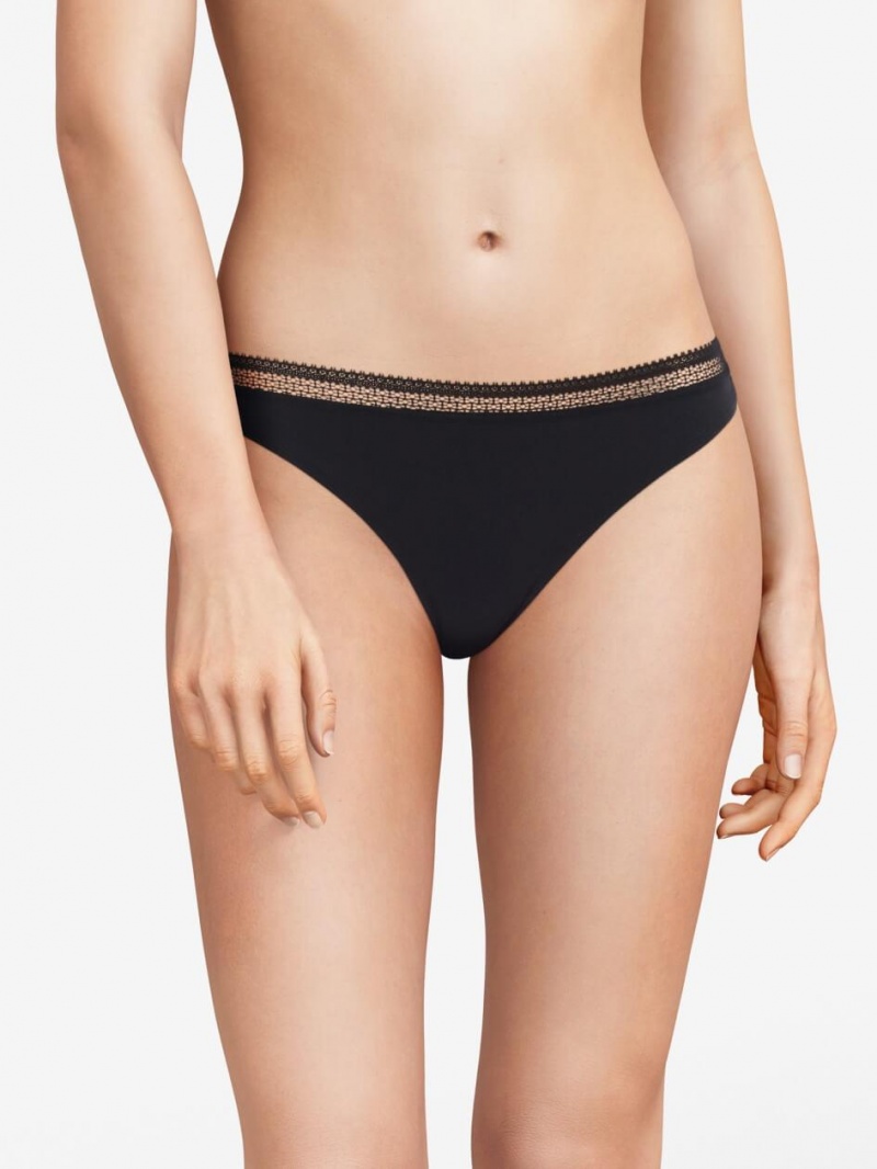 Chantelle Dream Today Tanga, Passionata designed by CL Panties Black | USA 1645PQC