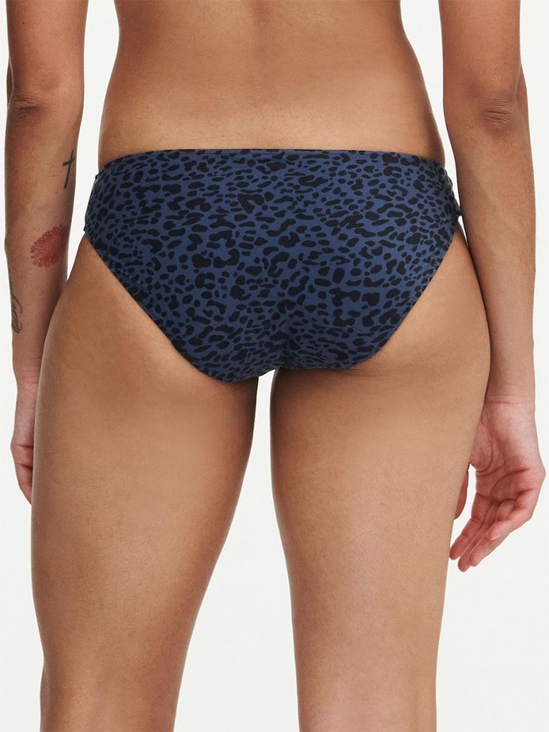 Chantelle Essential Leakproof Bikini Panties Blue Leopard | USA 1767WYF