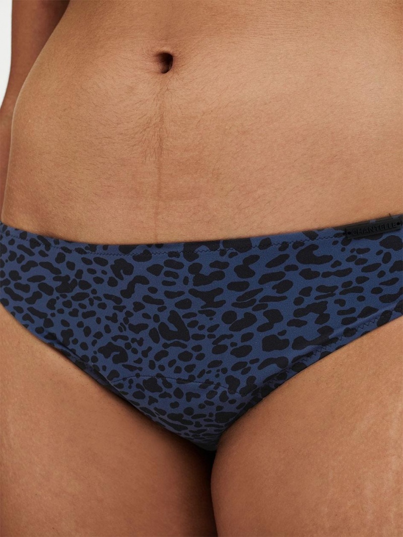 Chantelle Essential Leakproof Bikini Panties Blue Leopard | USA 1767WYF