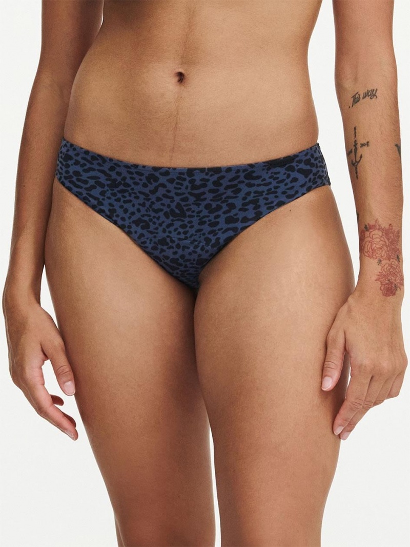 Chantelle Essential Leakproof Bikini Panties Blue Leopard | USA 1767WYF