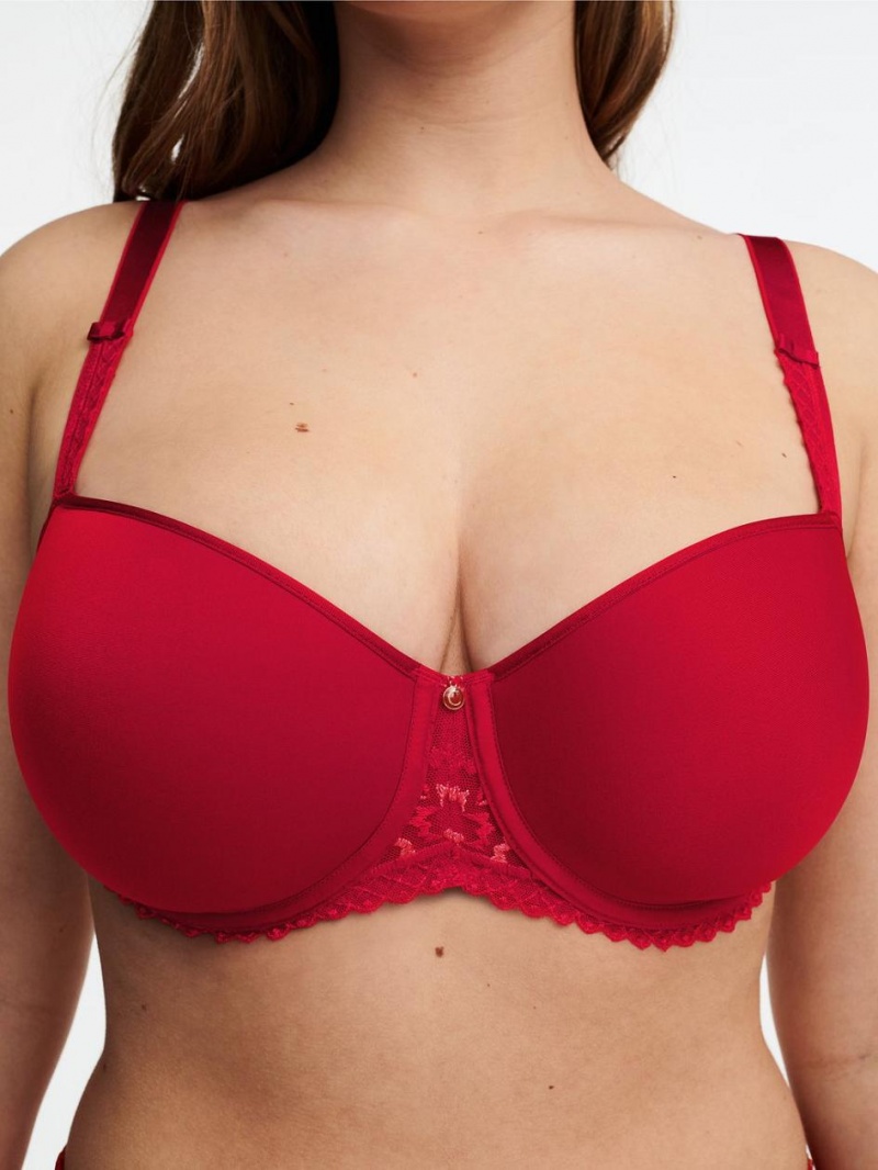 Chantelle Every Curve Demi Memory Foam Bras Scarlet/Peach | USA 1351WYF