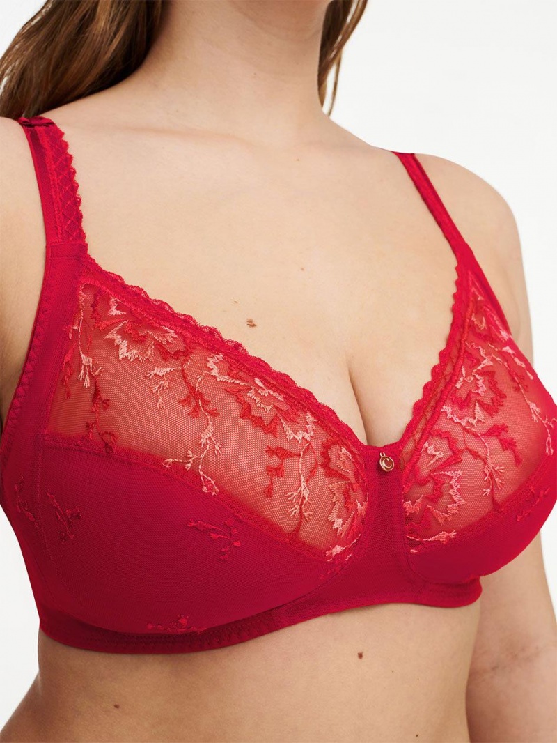 Chantelle Every Curve Full Coverage Wireless Bras Scarlet/Peach | USA 1347BCP