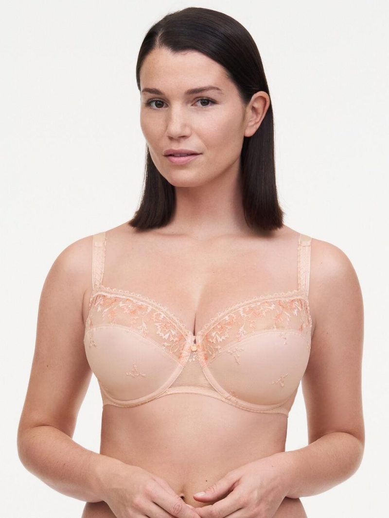 Chantelle Every Curve Lace Full Demi Bras Nude Pearl | USA 2166APV