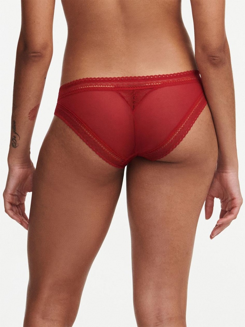 Chantelle Festivité Lace Cheeky Bikini Panties Scarlett Red | USA 2483NBW