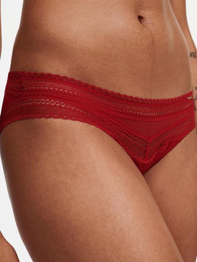 Chantelle Festivité Lace Cheeky Bikini Panties Scarlett Red | USA 2483NBW