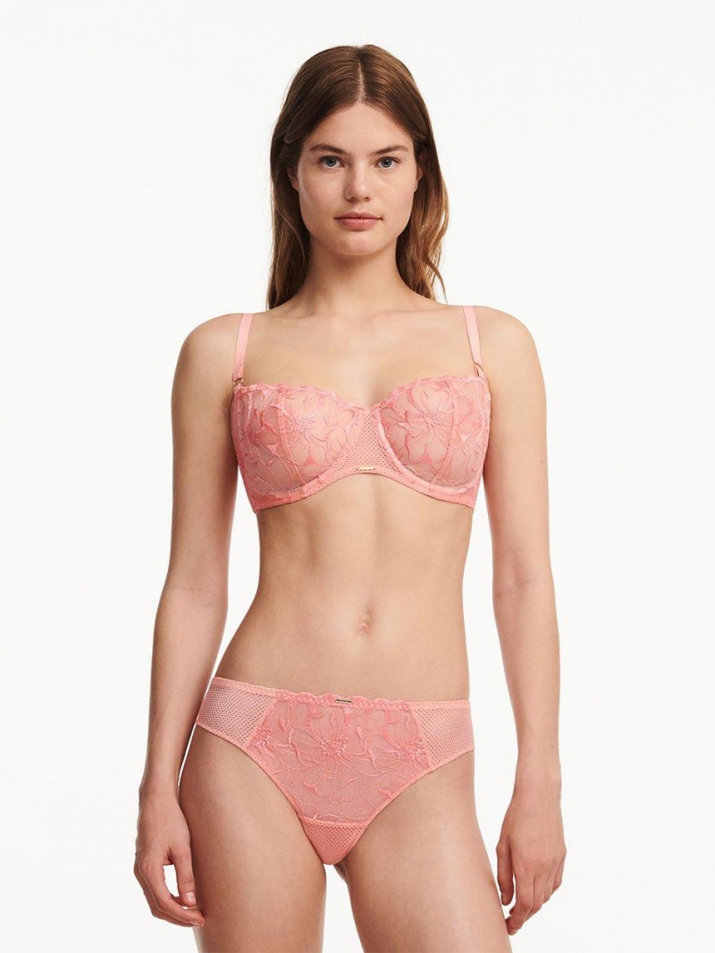 Chantelle Fleurs Demi Bras Candlelight Peach | USA 2342PQJ