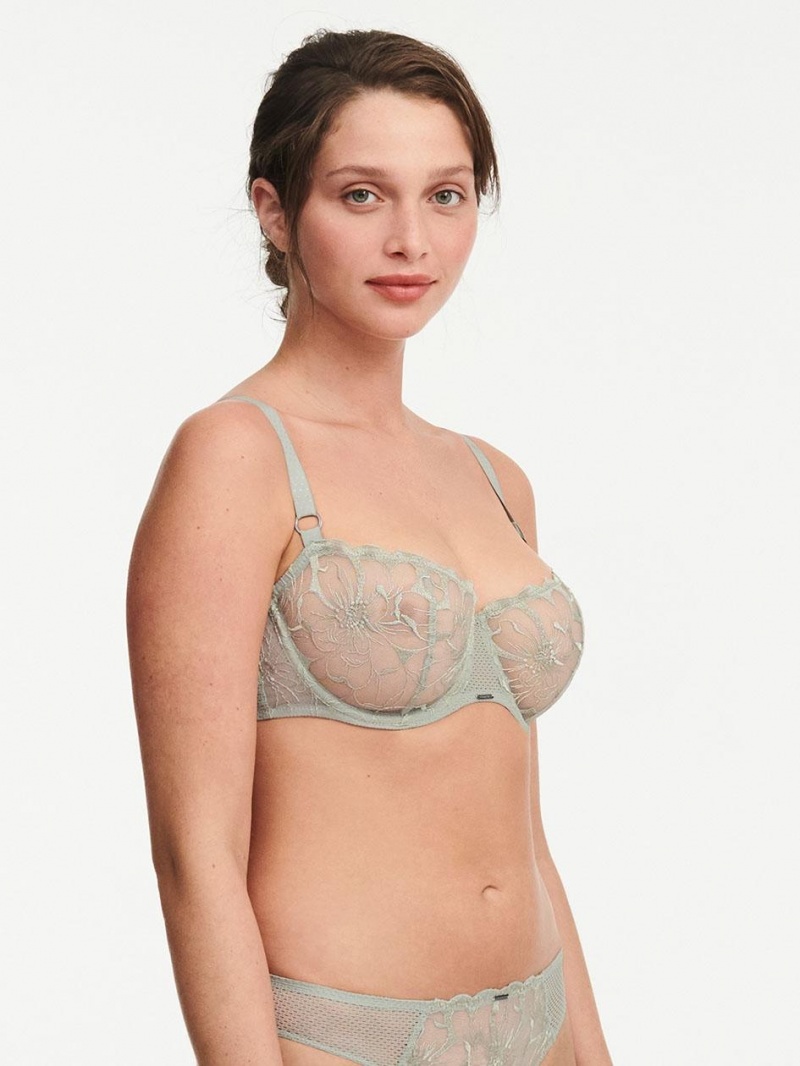 Chantelle Fleurs Demi Bras Green Tea | USA 2285MAS