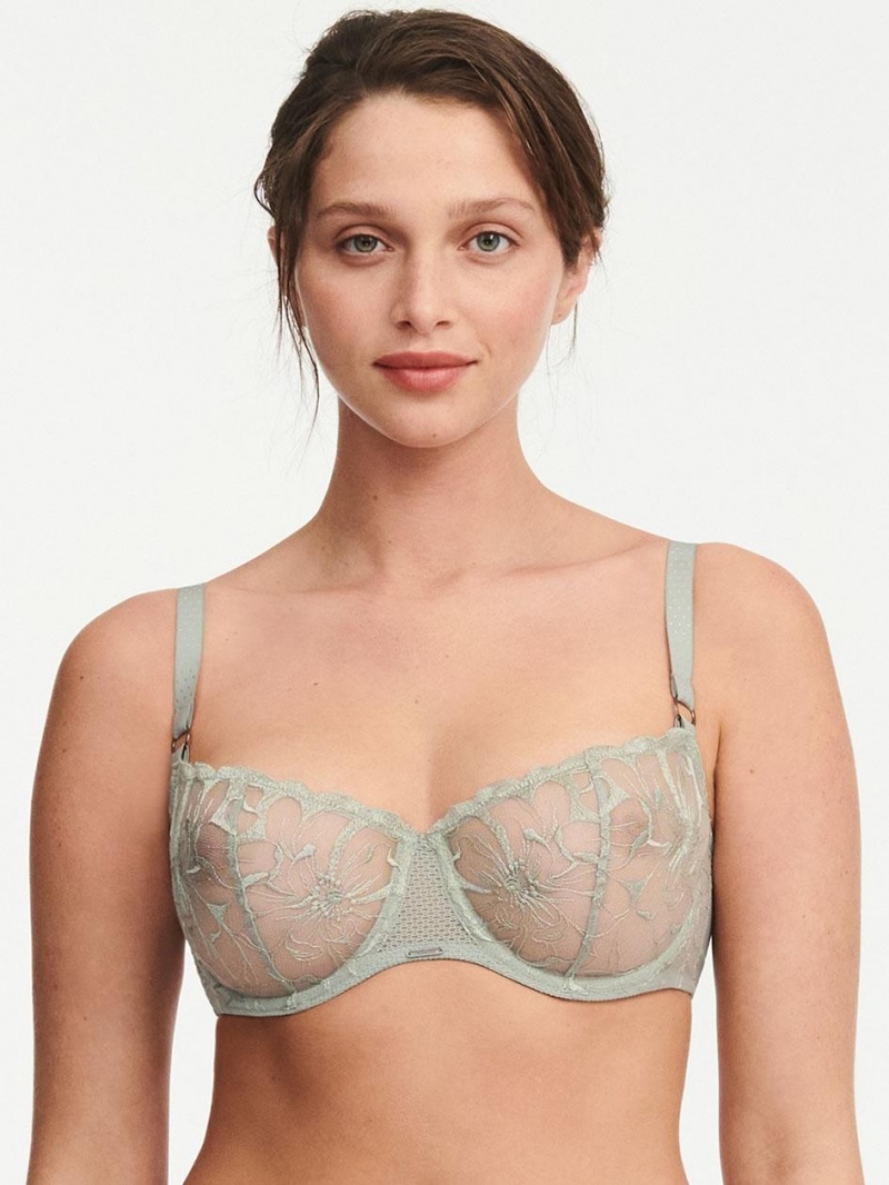 Chantelle Fleurs Demi Bras Green Tea | USA 2285MAS