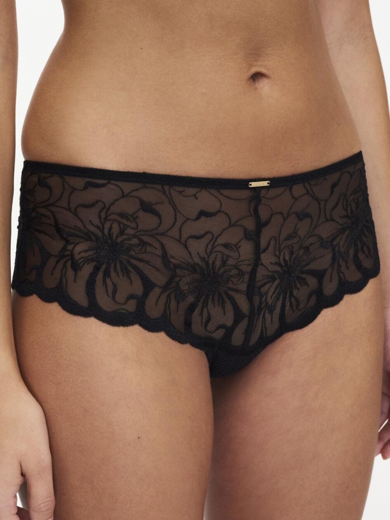 Chantelle Fleurs Hipster Panties Black | USA 2528YUX