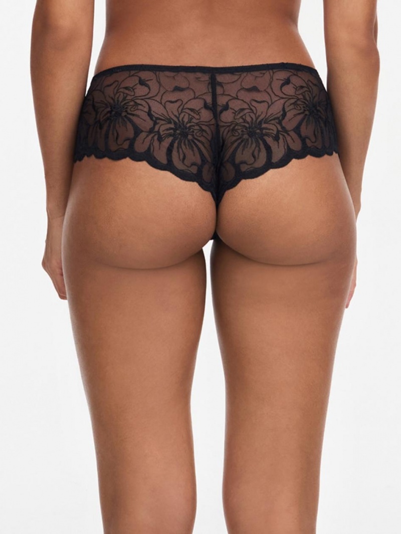 Chantelle Fleurs Hipster Panties Black | USA 2528YUX