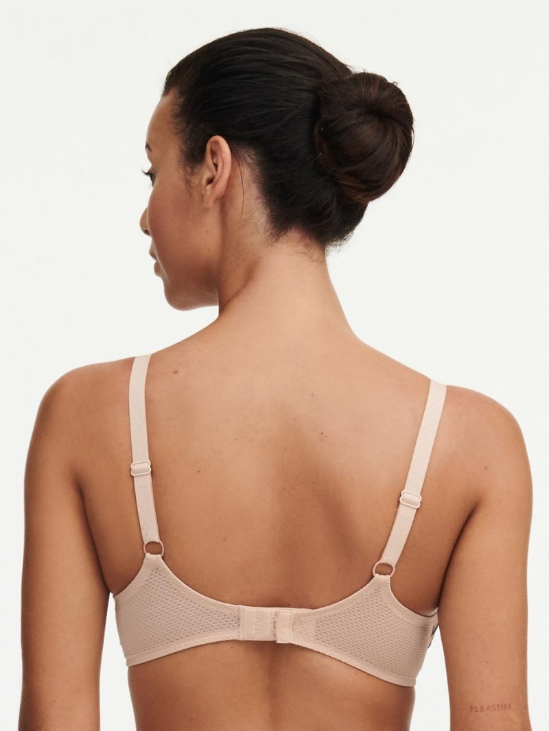 Chantelle Fleurs Signature Plunge Bras Nude Blush/Black | USA 2148LHT