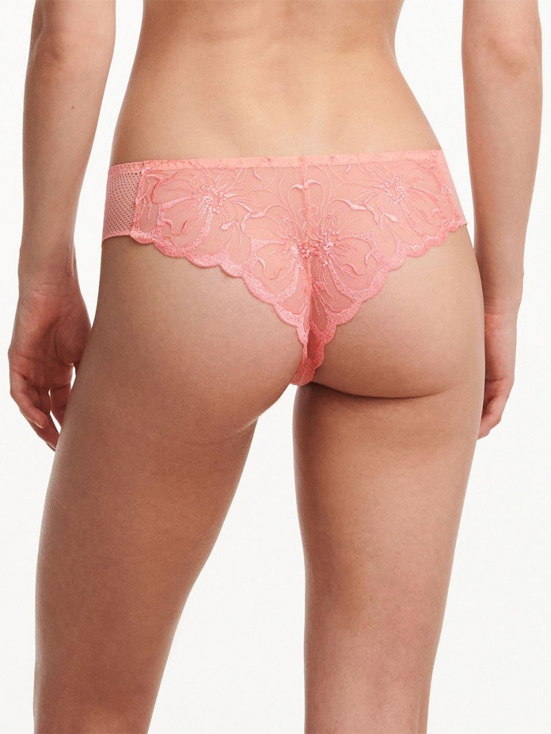 Chantelle Fleurs Tanga Panties Candlelight Peach | USA 2503TVC