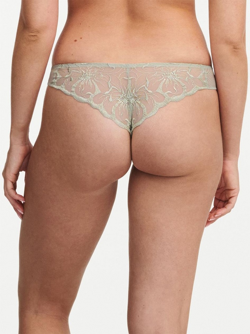 Chantelle Fleurs Tanga Panties Green Tea | USA 1823YUK