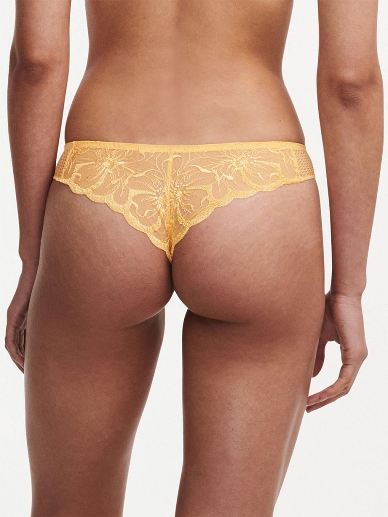 Chantelle Fleurs Tanga Panties Yellow Sunshine | USA 2467GLS