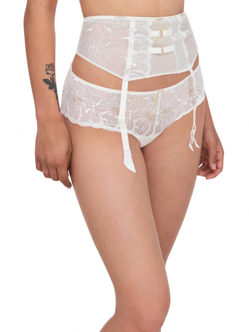 Chantelle Fleurs Waist Cincher Lingerie Ivory/Gold | USA 2547DNF