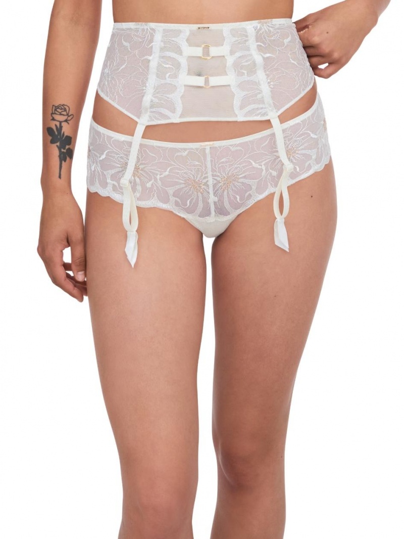 Chantelle Fleurs Waist Cincher Lingerie Ivory/Gold | USA 2547DNF