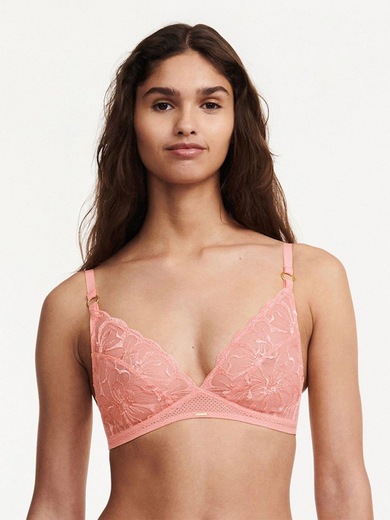 Chantelle Fleurs Wirefree Bras Candlelight Peach | USA 2318ISL