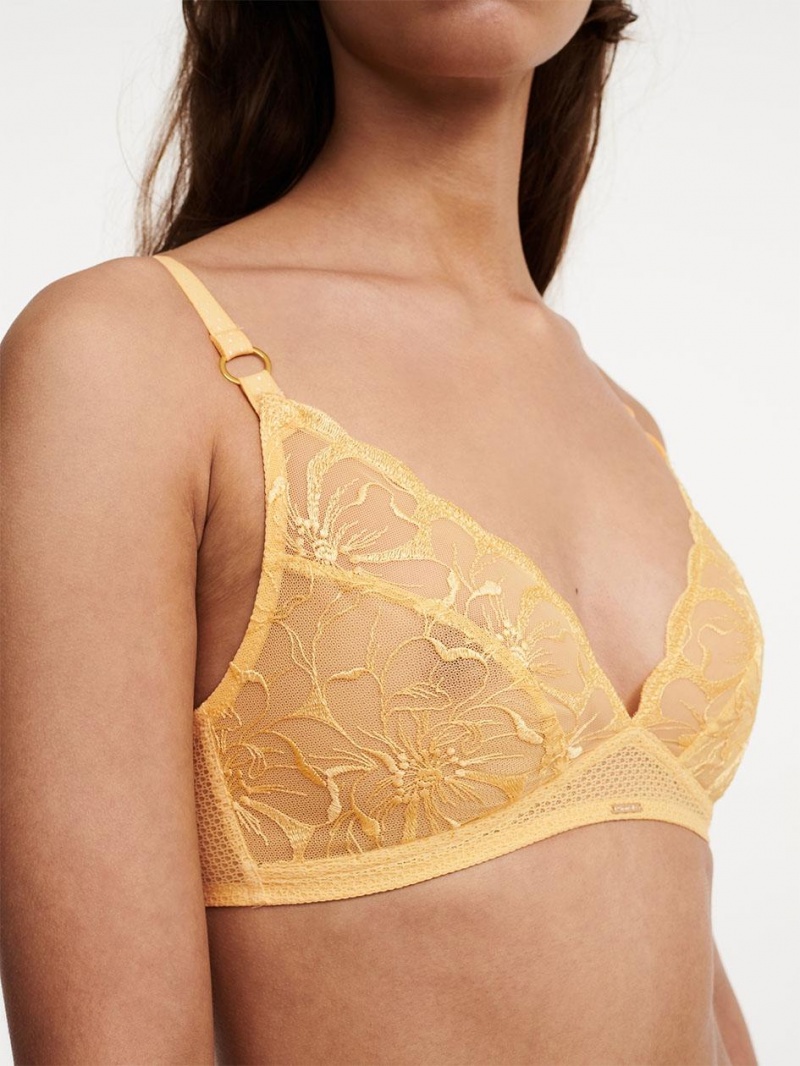 Chantelle Fleurs Wirefree Bras Yellow Sunshine | USA 2314SOG