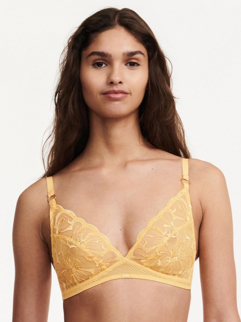 Chantelle Fleurs Wirefree Bras Yellow Sunshine | USA 2314SOG