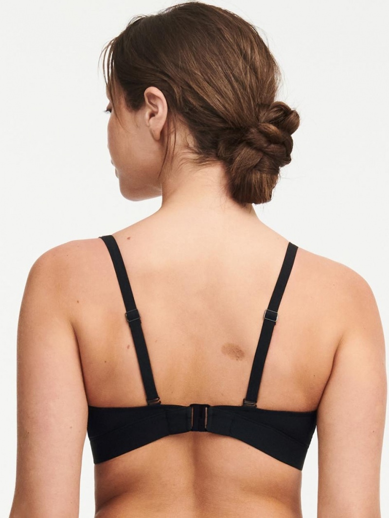 Chantelle Glow Wireless Plunge Top Swim Black | USA 2562BCE