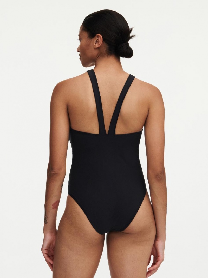 Chantelle Glow Wirelesssuit Swim Black | USA 2558WYN