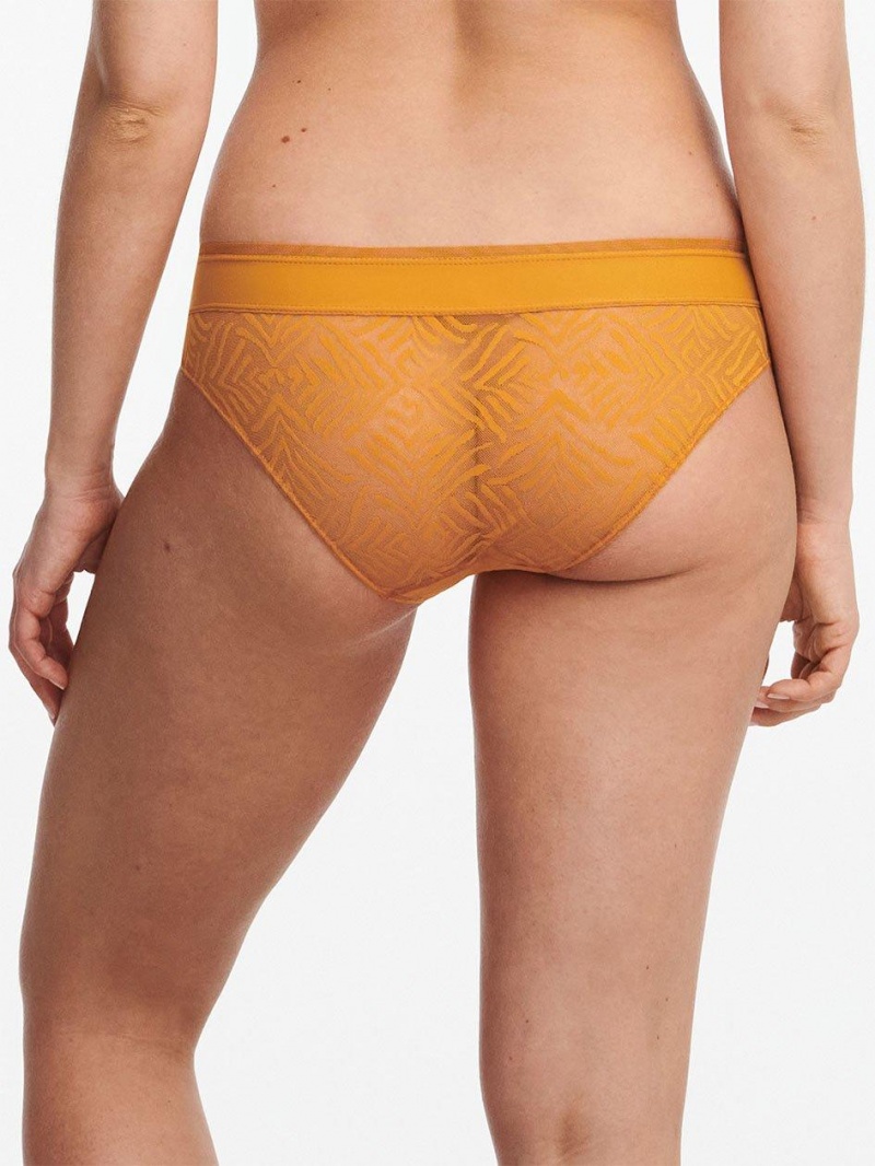 Chantelle Graphic Allure Lace Bikini Panties Ocre | USA 1849YUK