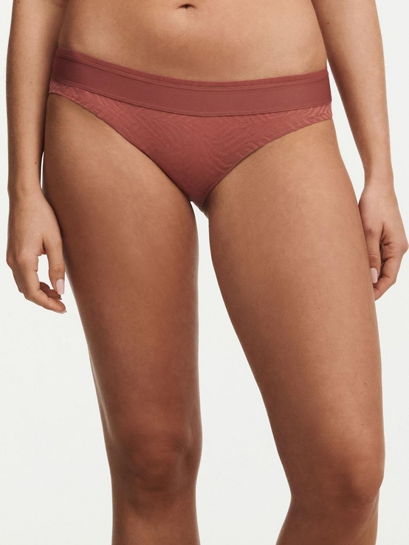 Chantelle Graphic Allure Lace Bikini Panties Amber | USA 1870QZD