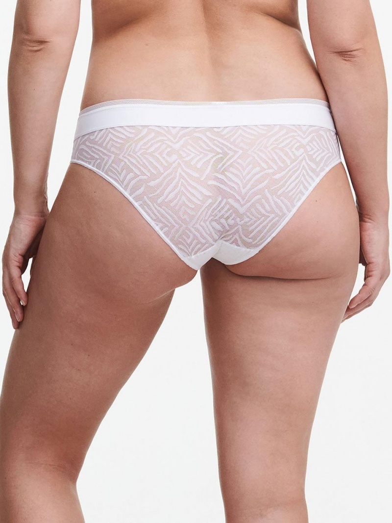 Chantelle Graphic Allure Lace Bikini Panties White | USA 1959SOB