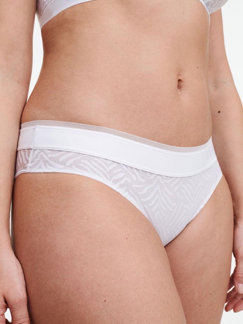 Chantelle Graphic Allure Lace Bikini Panties White | USA 1959SOB