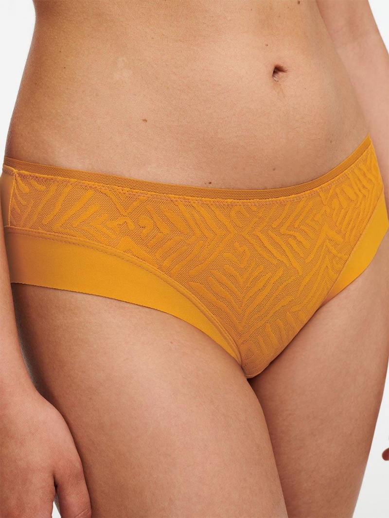 Chantelle Graphic Allure Lace Hipster Panties Ocre | USA 1761CEI