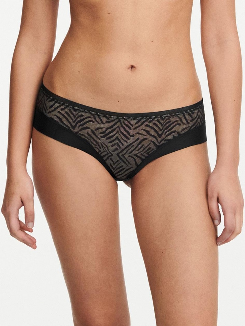 Chantelle Graphic Allure Lace Hipster Panties Black | USA 1947MAS