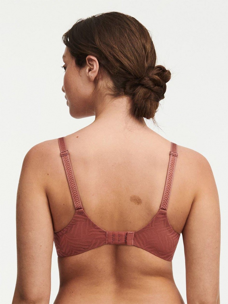 Chantelle Graphic Allure Lace Plunge T-Shirt Bras Amber | USA 2204VDO