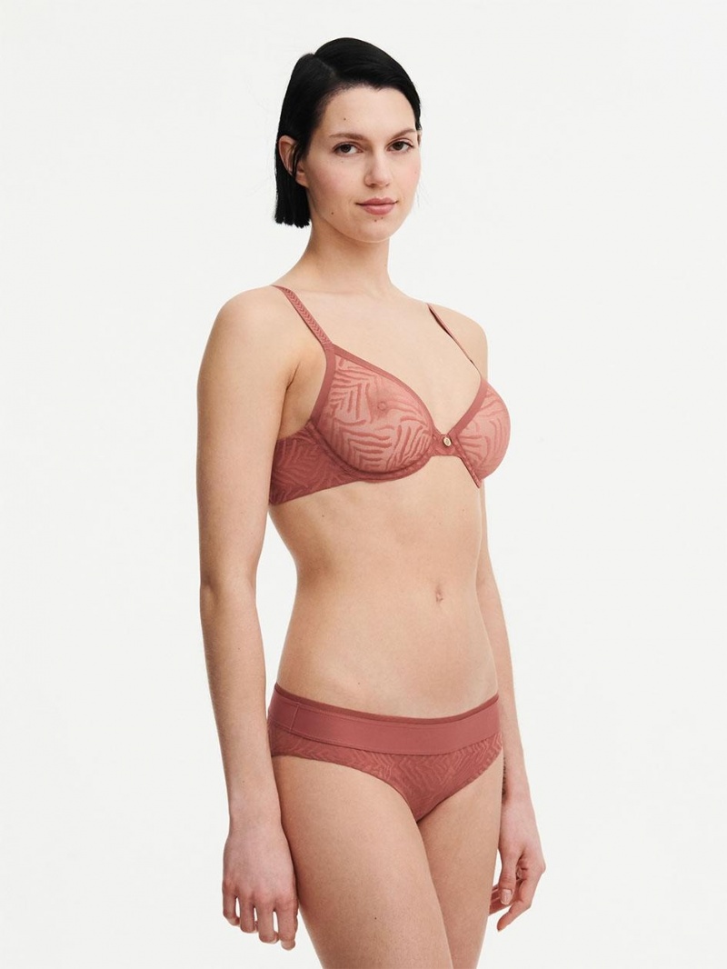 Chantelle Graphic Allure Sheer Unlined Underwire Bras Amber | USA 2239YUK