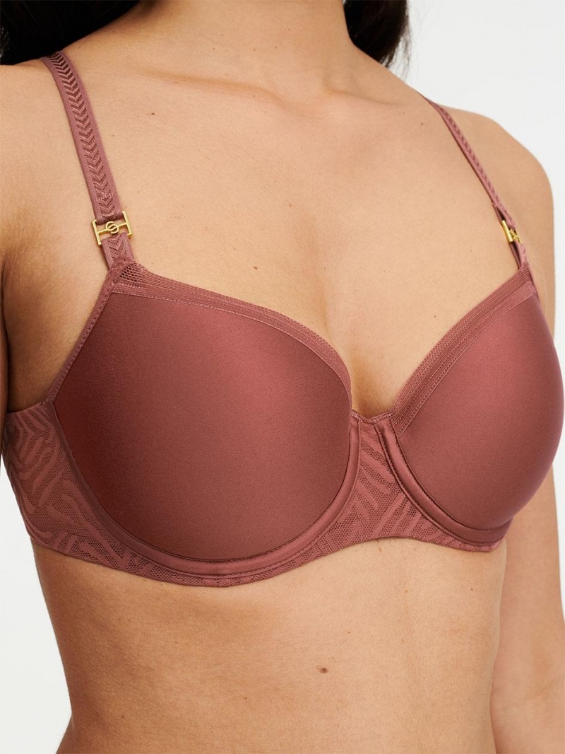 Chantelle Graphic Allure Smooth Custom Fit Demi T-shirt Bras Amber | USA 1379RWH