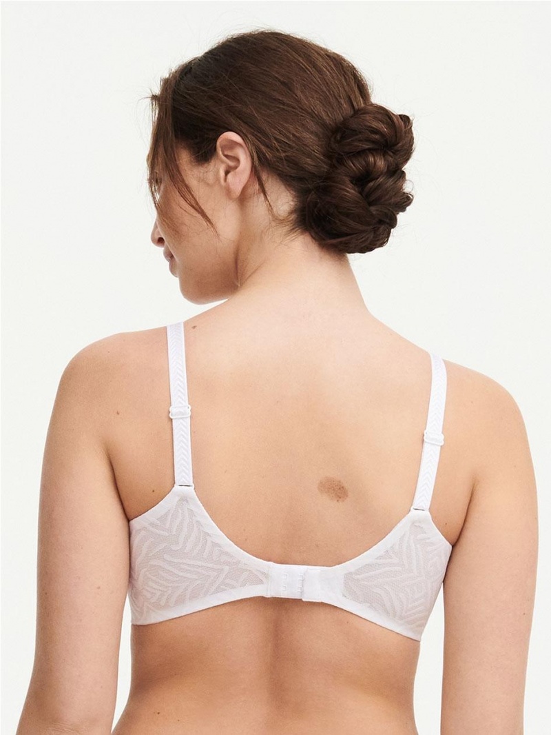 Chantelle Graphic Allure Smooth Custom Fit Demi T-shirt Bras White | USA 1428QZD