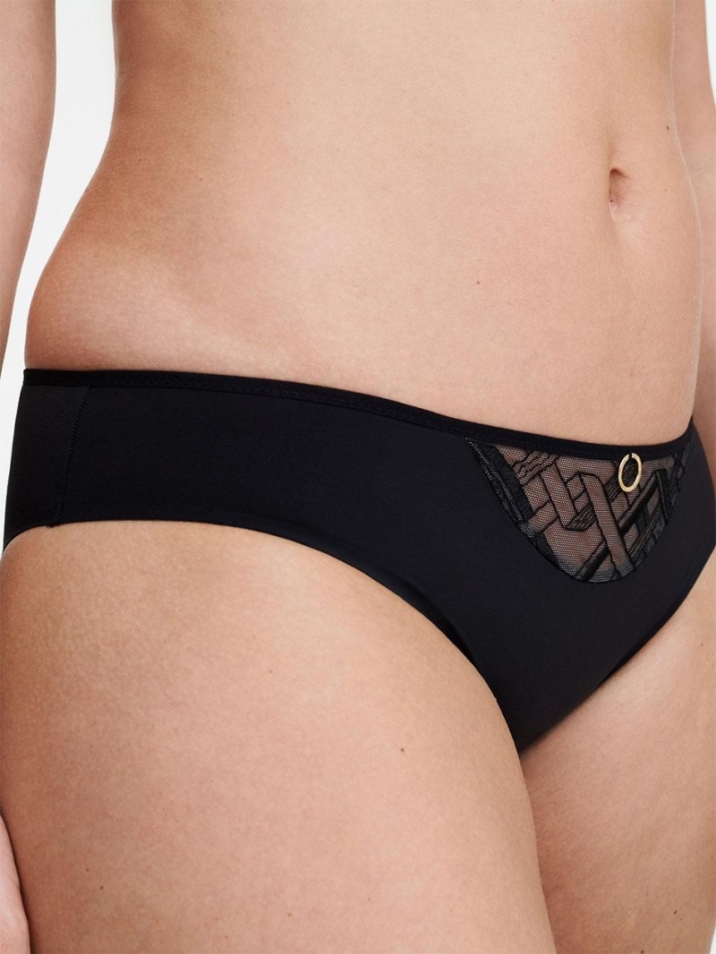 Chantelle Graphic Support Bikini Panties Black | USA 2038DNN