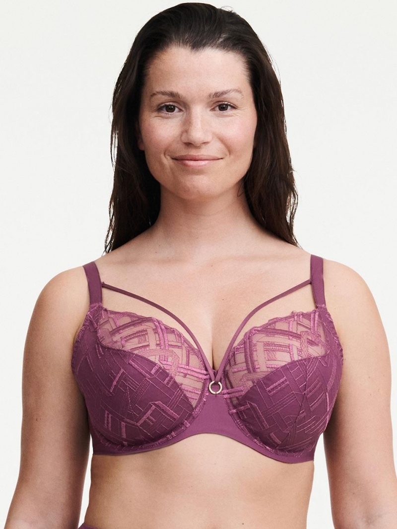 Chantelle Graphic Support Lace Full Coverage Unlined Bras Tannin | USA 2266UTL