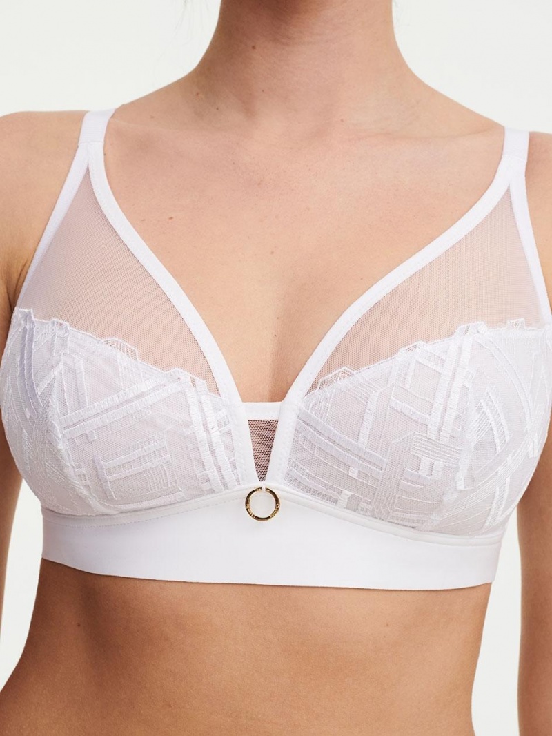 Chantelle Graphic Support Lace Wireless Bras White | USA 1438APV