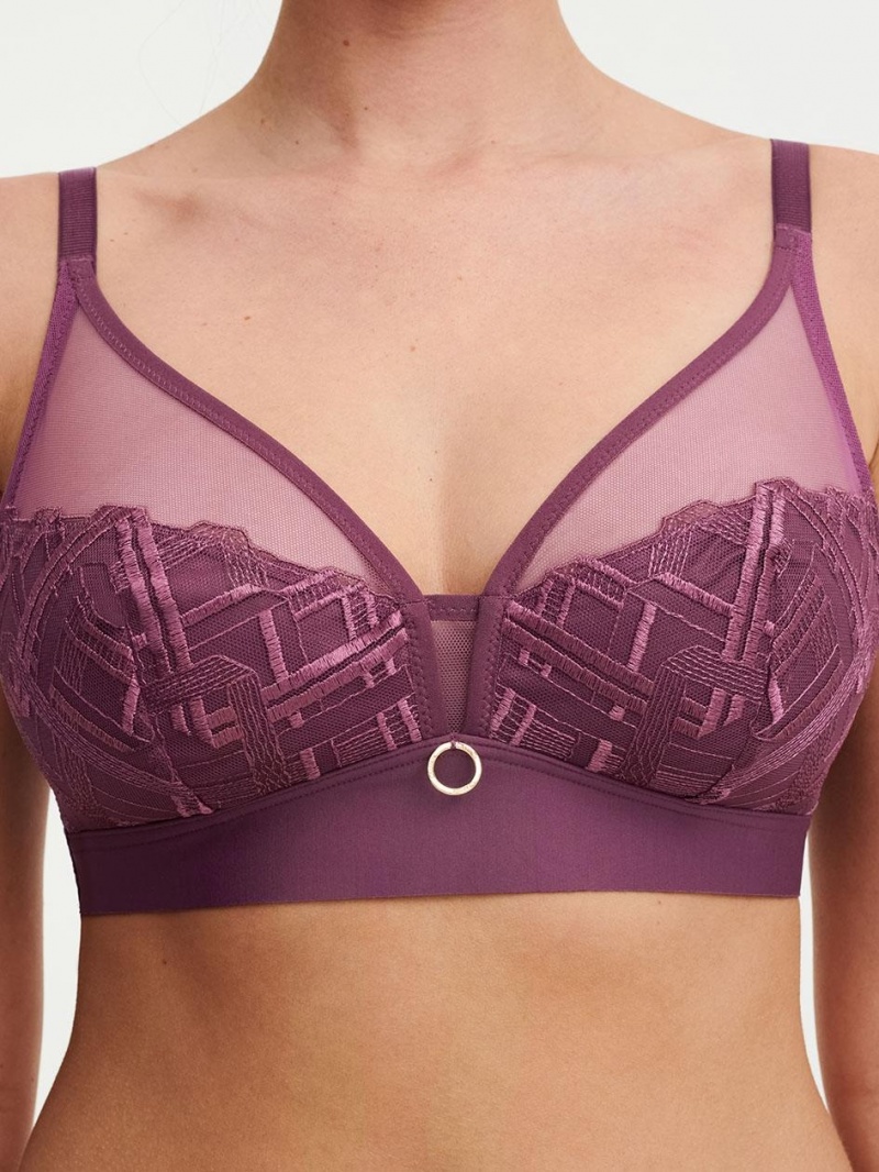 Chantelle Graphic Support Lace Wireless Bras Tannin | USA 1455WYF