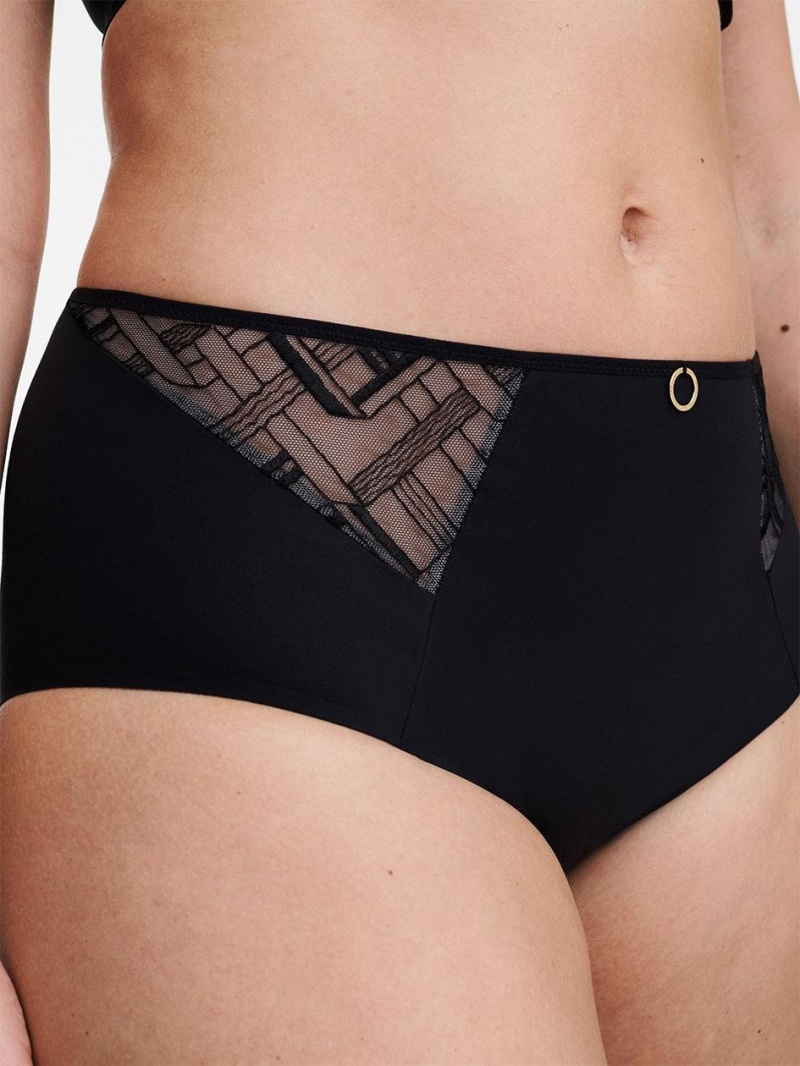 Chantelle Graphic Support Smoothing Full Brief Panties Black | USA 2037SOB