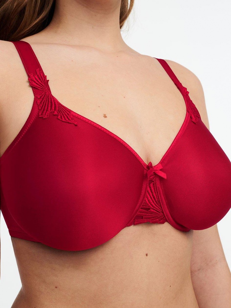 Chantelle Hedona Seamless Unlined Minimizer Bras New Passion Red | USA 1557MAS