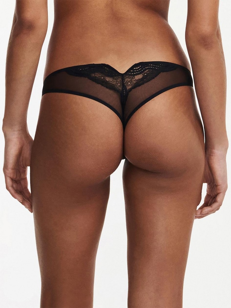 Chantelle Hypnotic Tanga Panties Black | USA 2493GLS