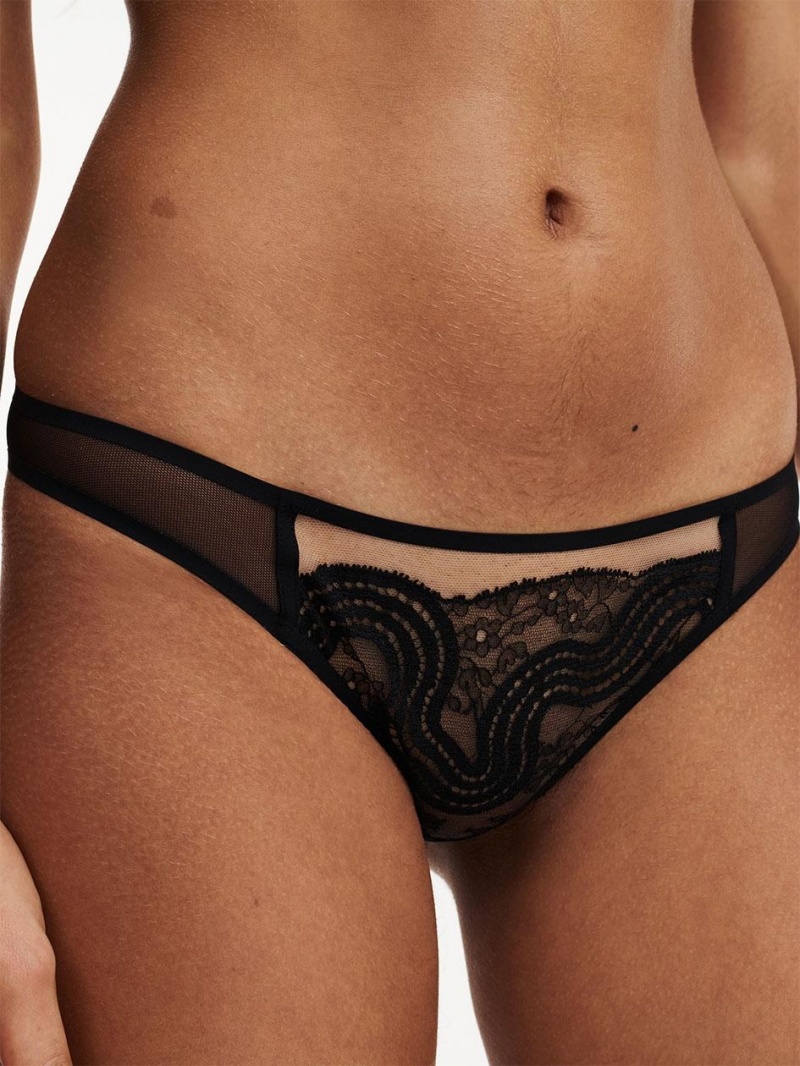 Chantelle Hypnotic Tanga Panties Black | USA 2493GLS