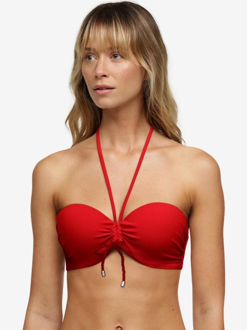 Chantelle Inspire Bandeau Swim Top Bras Pepper Red | USA 1093RWH