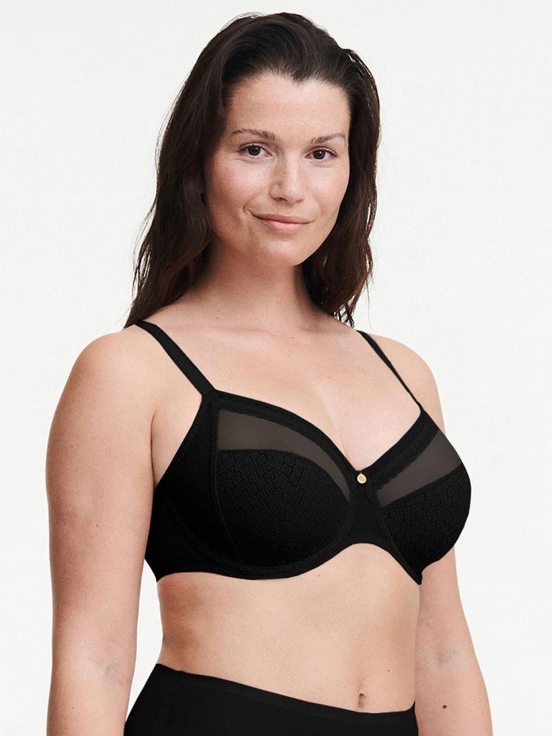 Chantelle Lucie Lace Comfort Underwire Bras Black | USA 1608NBA