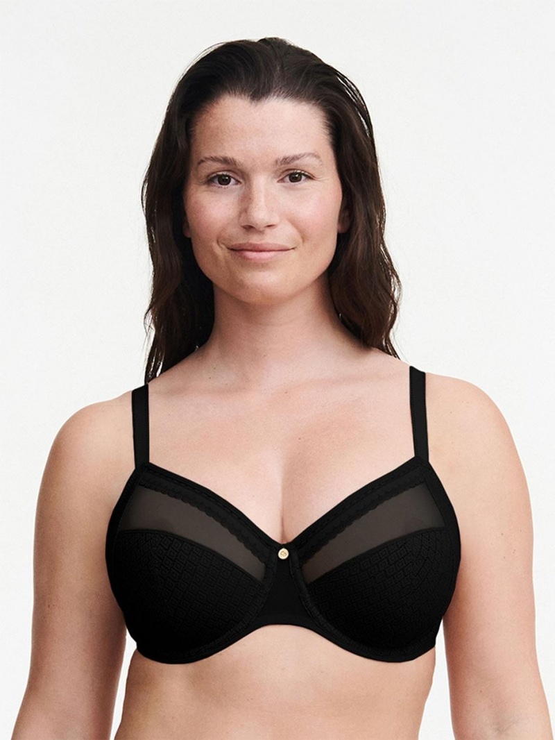 Chantelle Lucie Lace Comfort Underwire Bras Black | USA 1608NBA