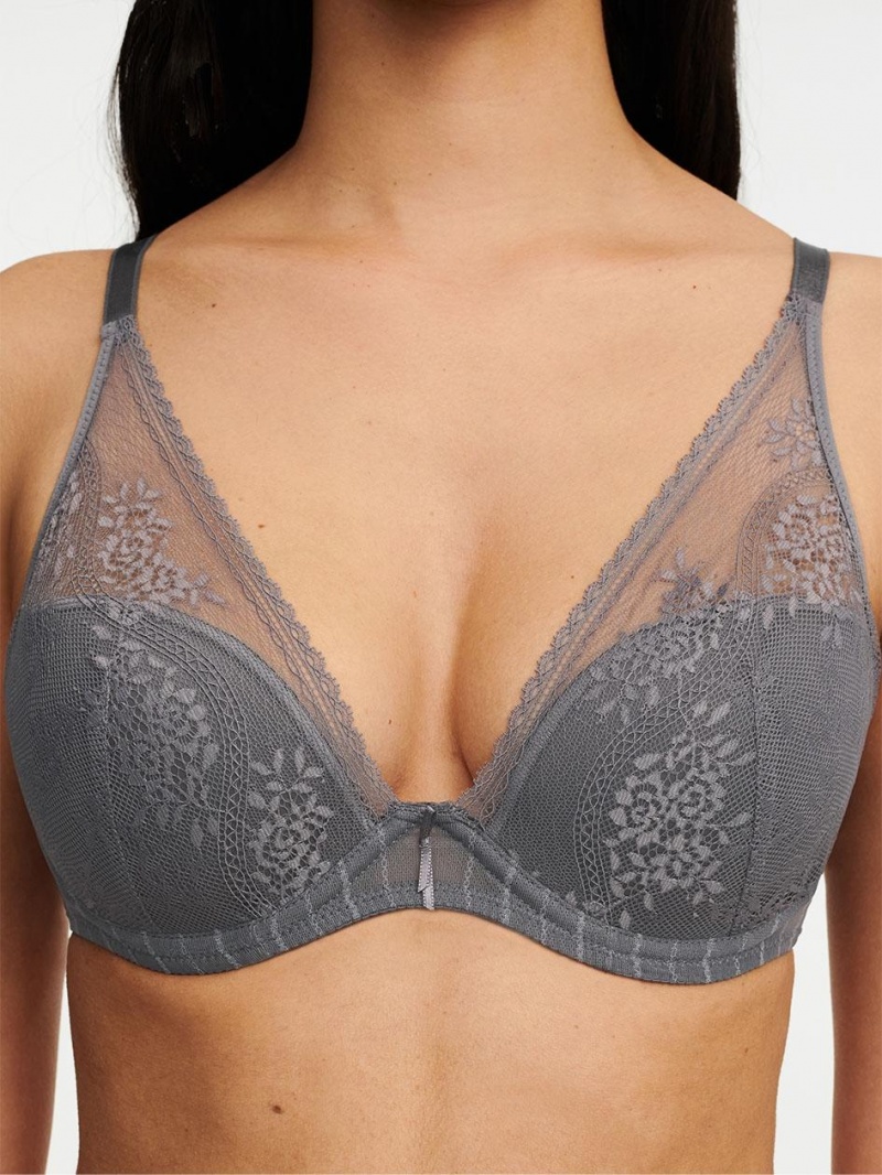 Chantelle Maddie Plunge T-Shirt, Passionata designed by CL Bras Brownish Grey | USA 2163ISZ