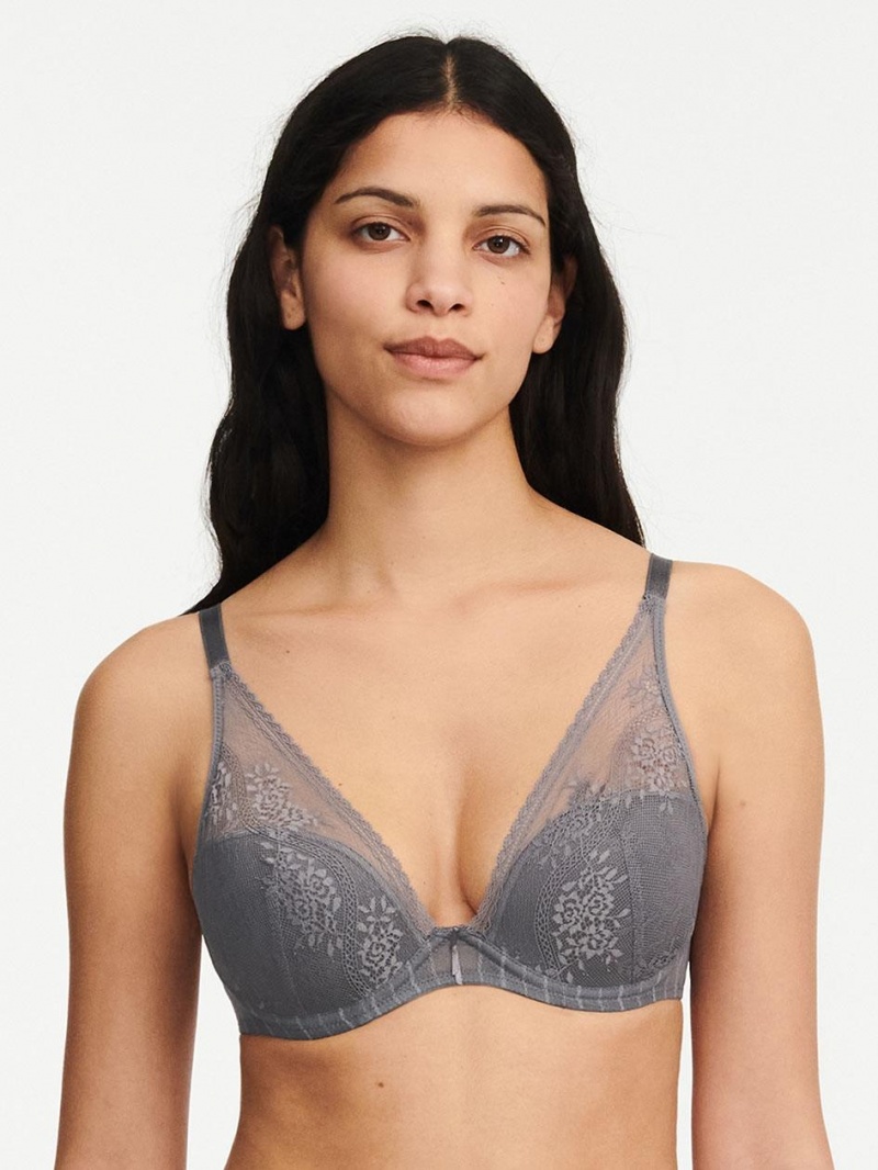 Chantelle Maddie Plunge T-Shirt, Passionata designed by CL Bras Brownish Grey | USA 2163ISZ