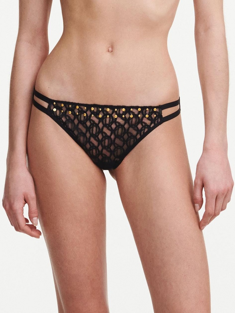 Chantelle MetallX Tanga Panties Black | USA 2389GLS