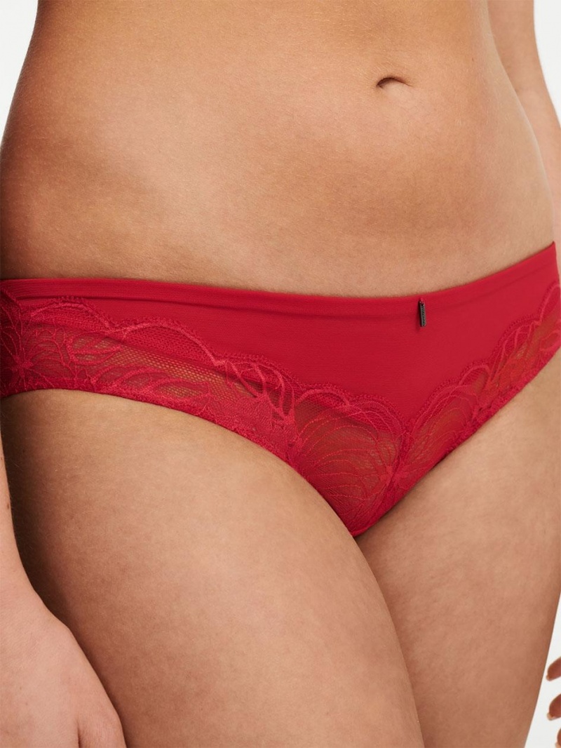 Chantelle Midnight Flowers Bikini Panties Scarlett Red | USA 2509NBW